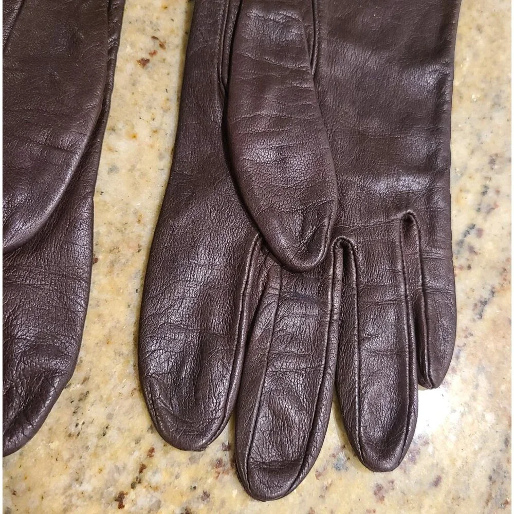 Vintage Womens Size M Brown Soft Leather Formal 10